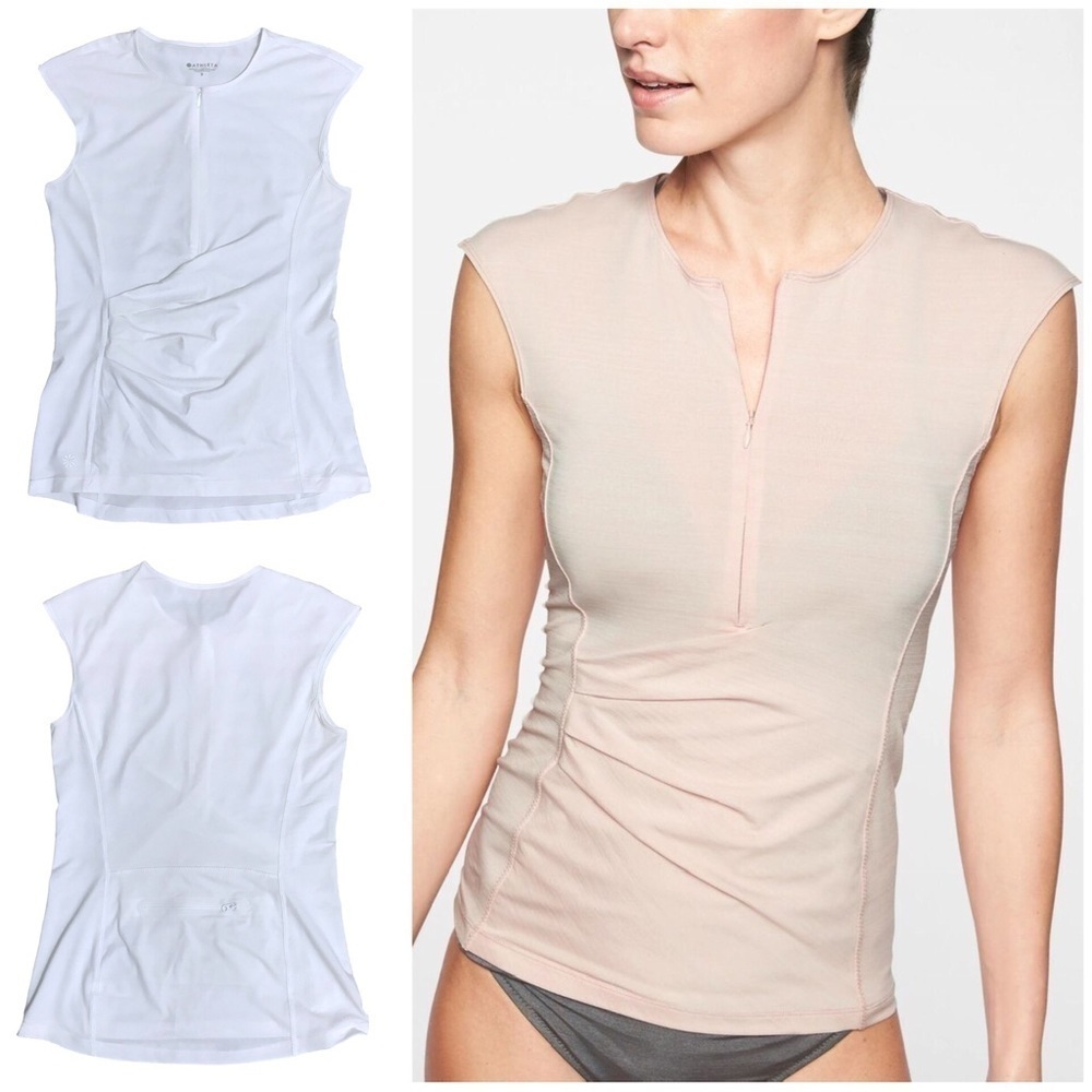 Athleta Pacifica Wrap Front Tank Shirt in Bright White Size Small